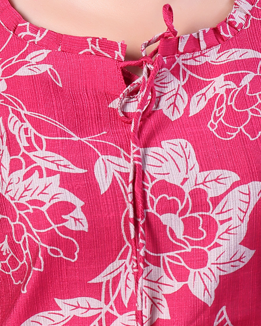 Women's Elegant Floral Print Straight Kurta with Solid Palazzo Set - Magenta