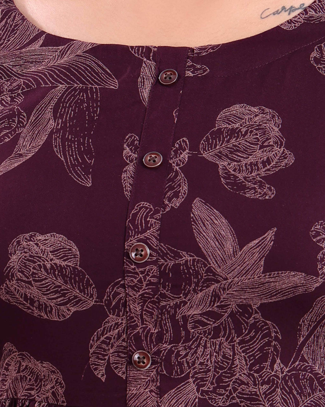 Women's Floral Print A-Line Kurta - Purple