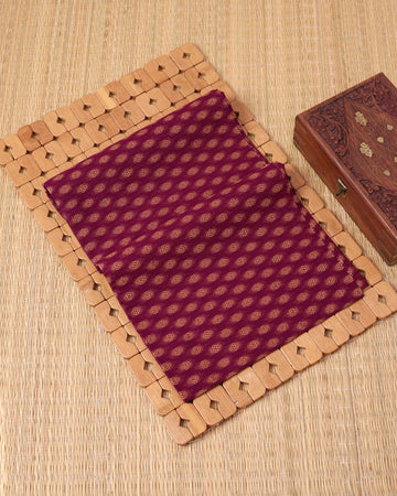 Traditional Women’s Cotton 1 Meter Blouse Material with Smooth Plain Floral Weave - Burgundy