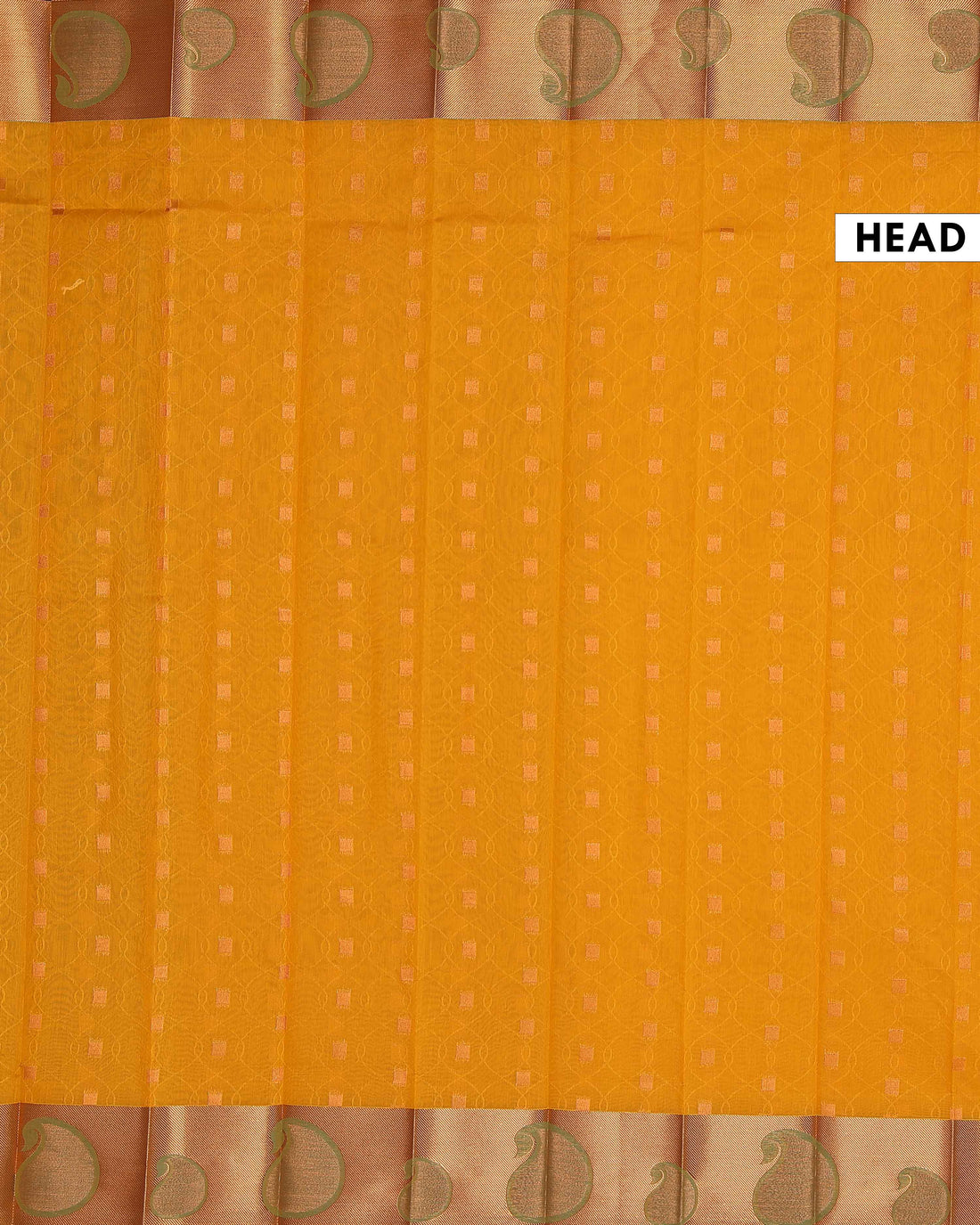 Elegant Elampillai Silk Cotton Saree with Traditional Zari Border and Paisley Motifs - Yellow