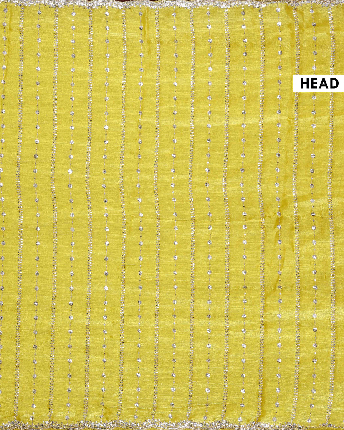 Elegant Sequence Embellished Fancy Saree With a Scalloped Border - Yellow