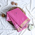 Banana Pith Saree With Elegant Gold Zari Border