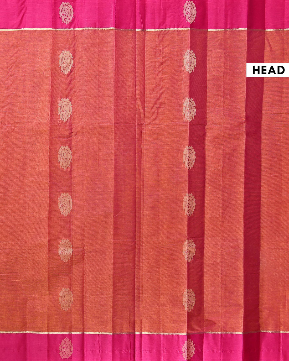 Traditional Kovai Cotton Saree with Contrast Border and Subtle Woven Motifs - Onion Pink