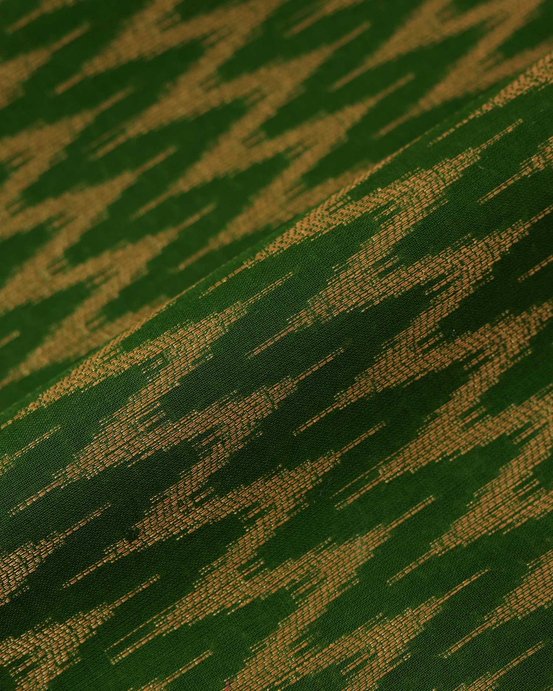 Traditional Women’s Cotton 1 Meter Blouse Material with Smooth Plain Floral Weave - Bottle Green