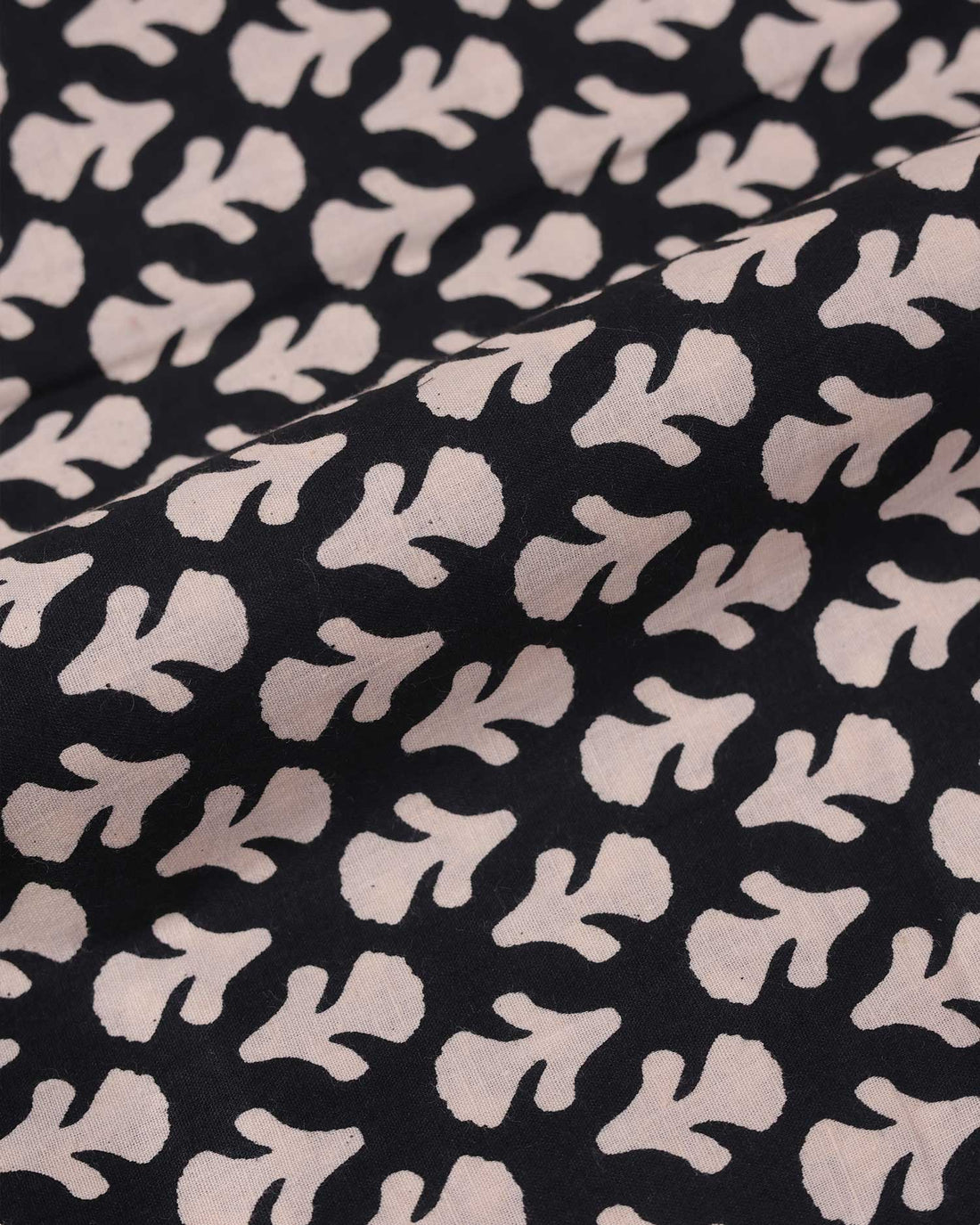 Elegant Women’s 1 Meter Blouse Material with Traditional Floral Motif and Decorative Border - Black