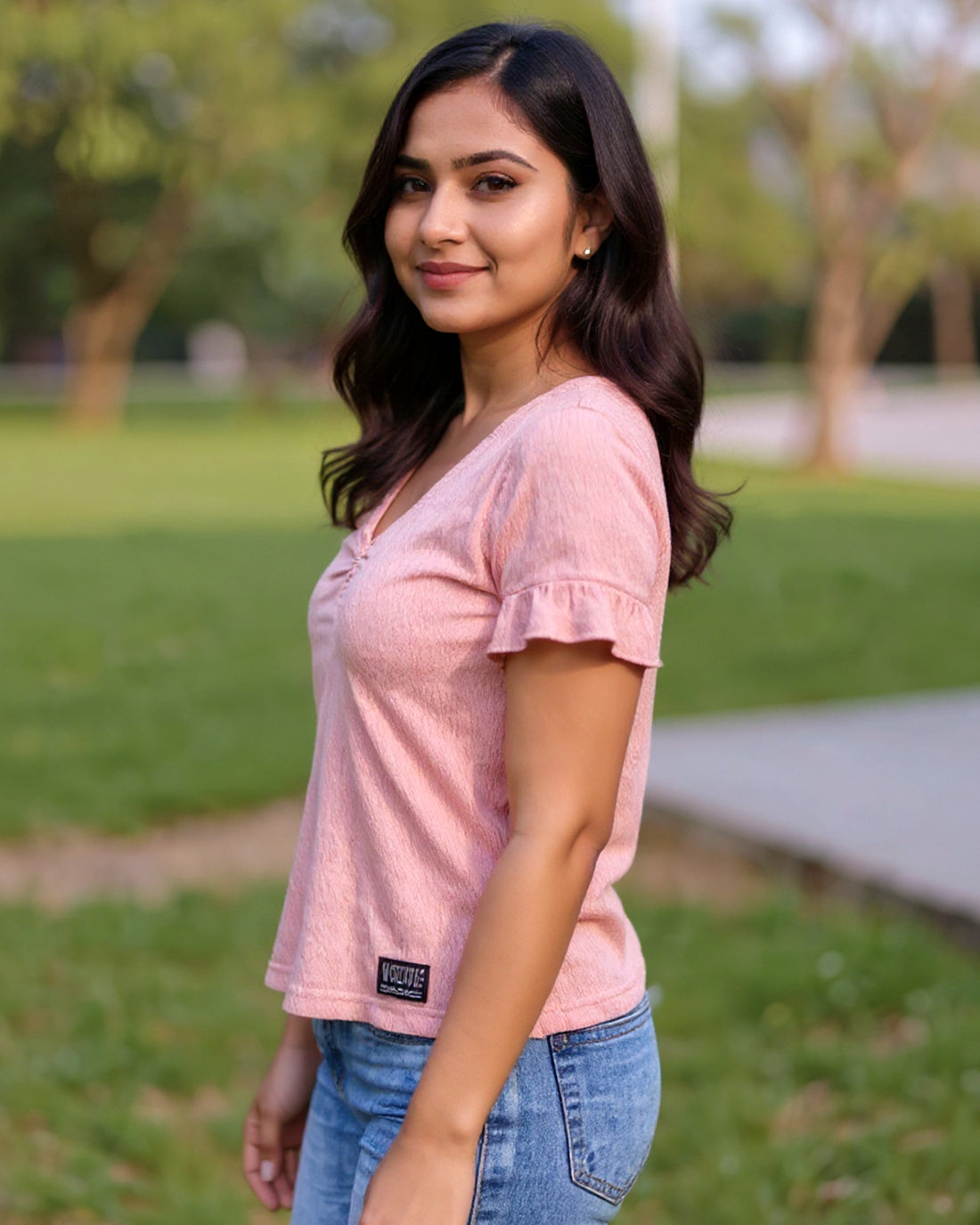 Women Peach Colour T-Shirt