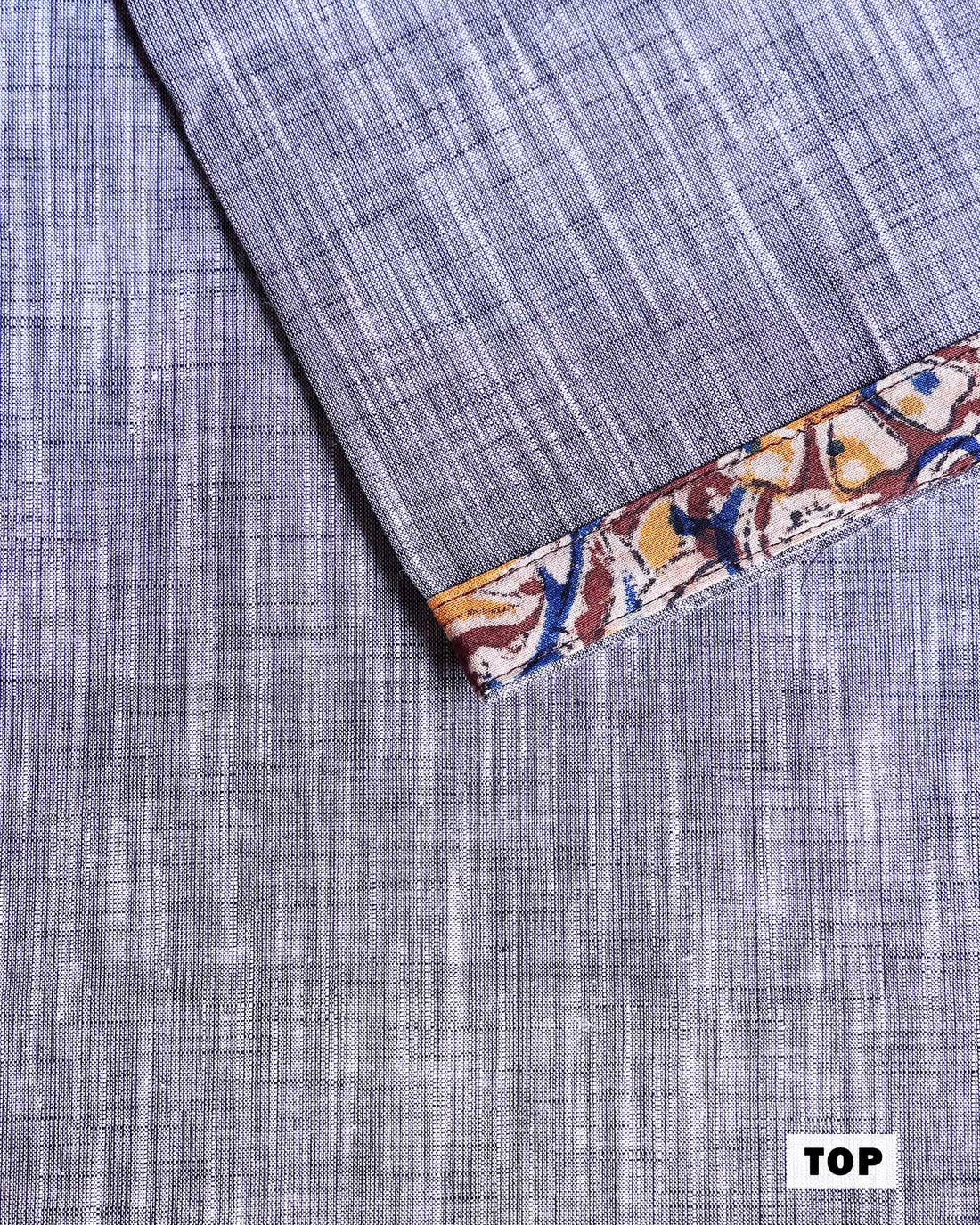 Women’s Unstitched Salwar Suit Material Set with Kalamkari Print Top 2.5 Mtr, Bottom 2 Mtr and Dupatta 2.25 Mtr - Light Violet