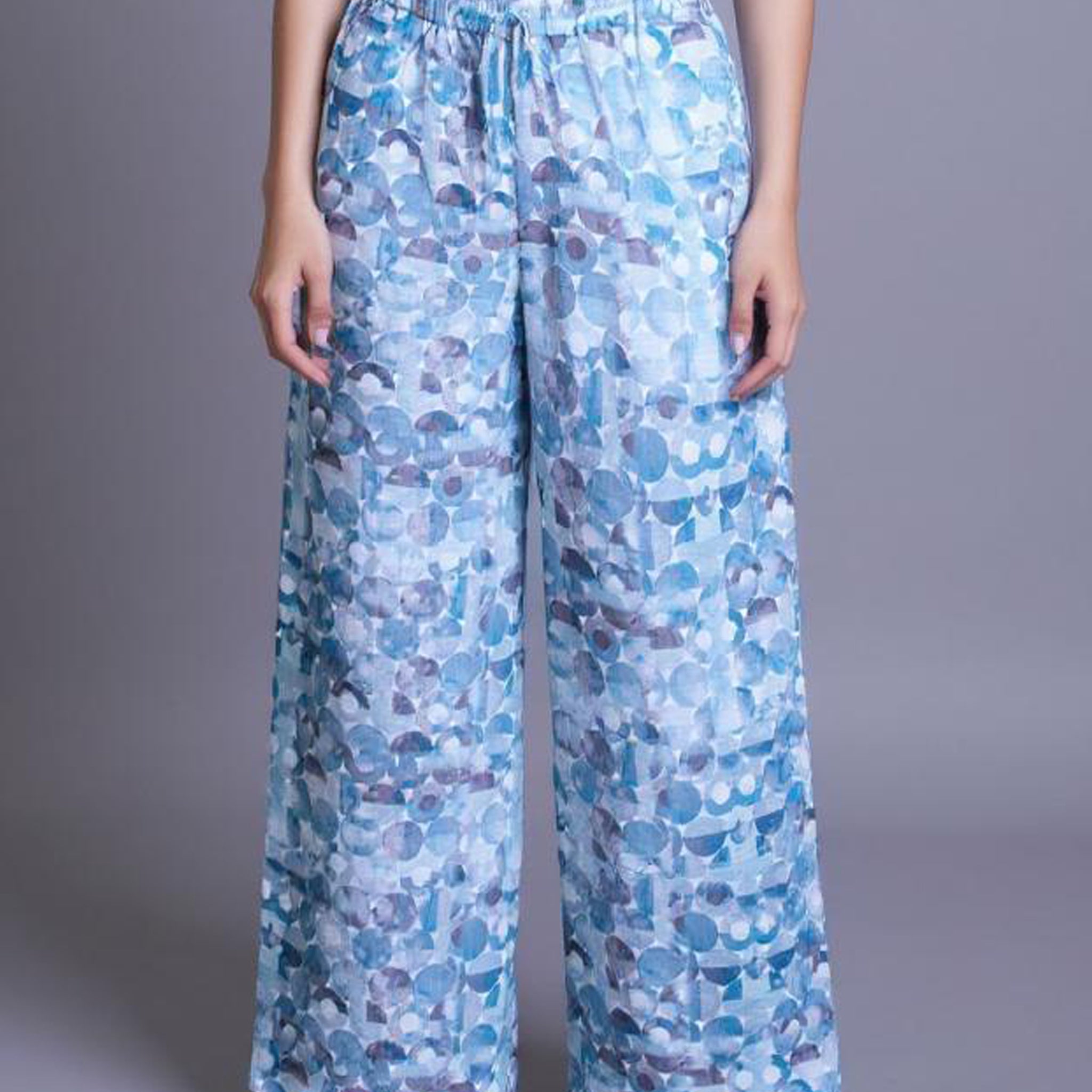 Paisley Motif Wide-Leg Palazzo Pant -Multi