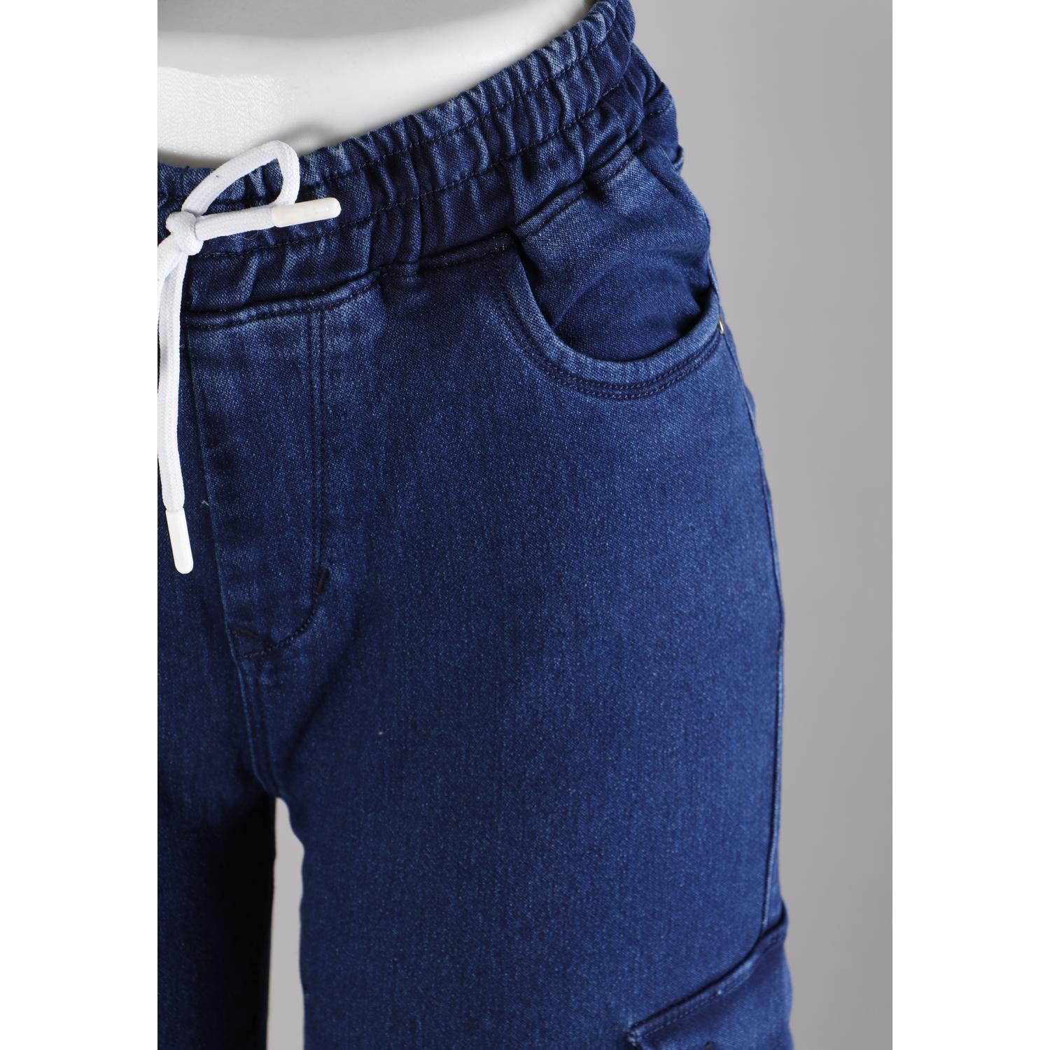 Buy Women Navy Blue Mom Fit Cargo Jeans Online