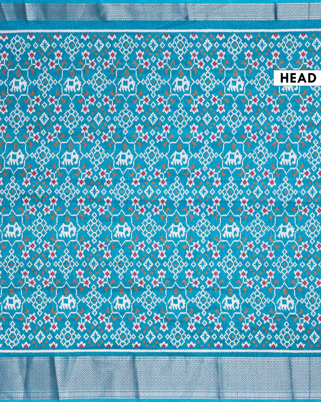 Elegant Dola Silk Saree with Ikkat Inspired Woven Motifs Intricate Floral and Butta Design and Zari Border - Blue