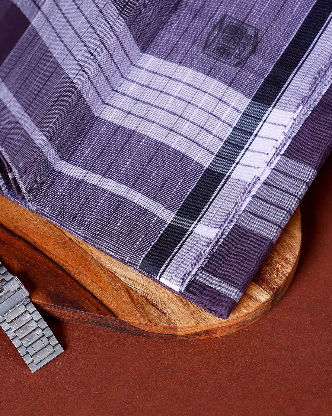 999 Brand Men's Premium Cotton Striped Lungi Stitched - Purple