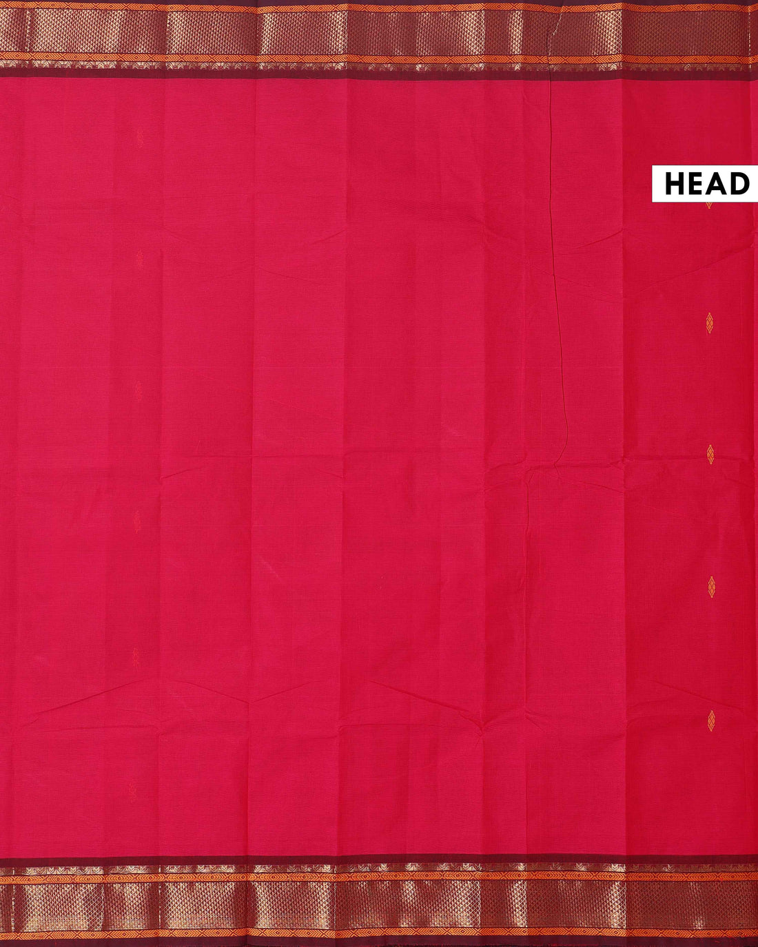 Traditional Chettinad Cotton Saree with Rich Zari Border and Fine Handloom Weave - Dark Pink