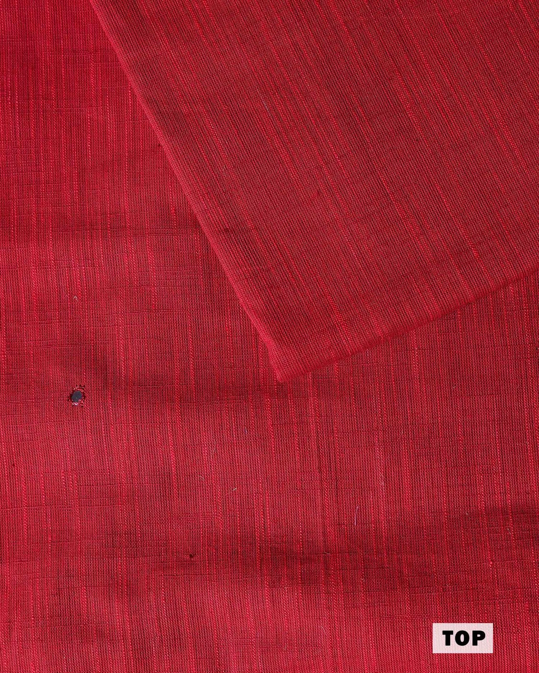 Women’s Unstitched Salwar Suit Material Set with Ethnic Elephant Motif Top 2.5 Mtr Traditional Kalamkari Inspired Printed Dupatta 2.25 Mtr and Coordinated Bottom 2 Mtr - Red