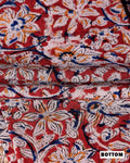 Women’s Unstitched Salwar Suit Material Set with Ethnic Elephant Motif Top 2.5 Mtr Traditional Kalamkari Inspired Printed Dupatta 2.25 Mtr and Coordinated Bottom 2 Mtr, Red