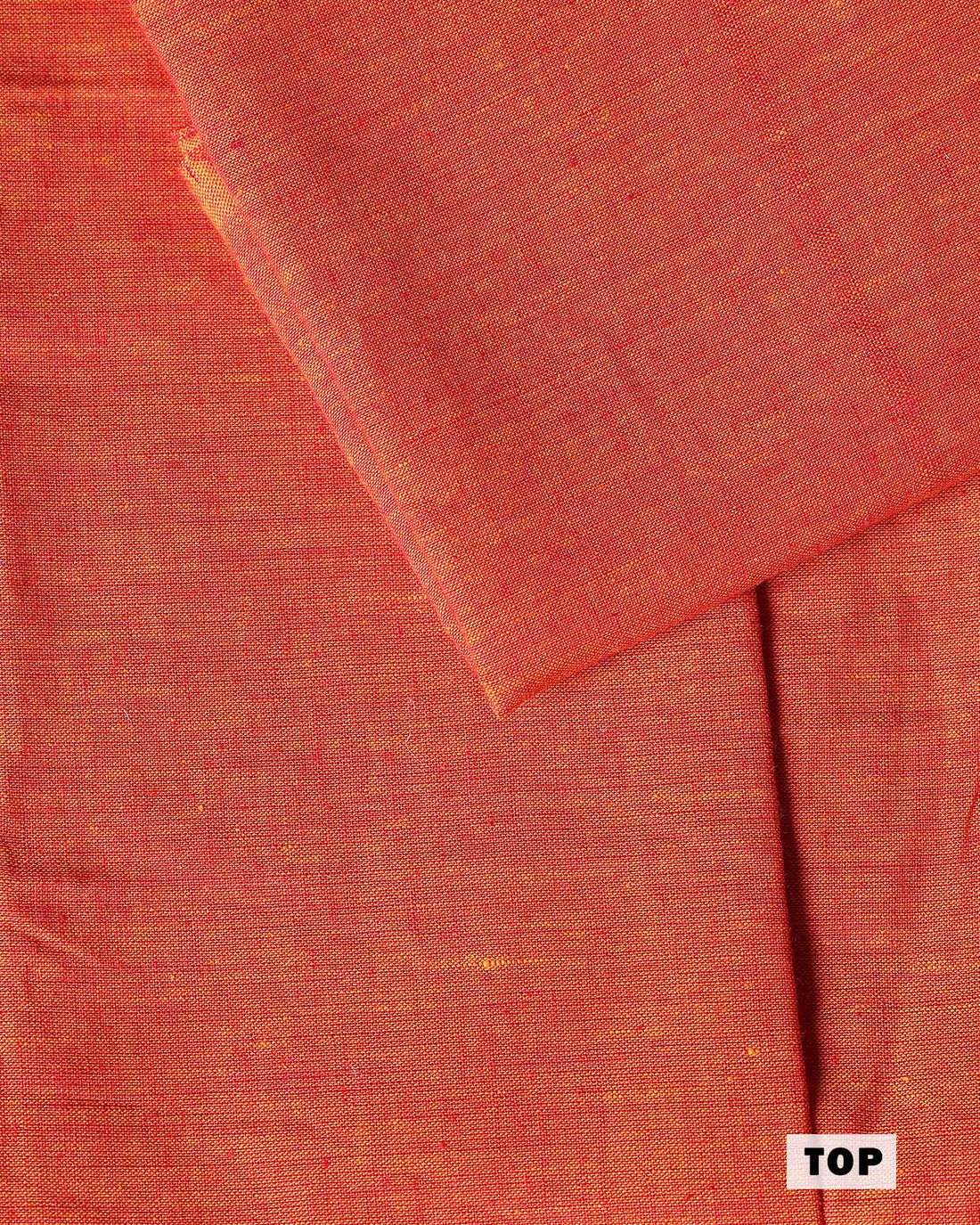 Women’s Unstitched Salwar Suit Material Set with Ethnic Elephant Motif Top 2.5 Mtr Traditional Kalamkari Inspired Printed Dupatta 2.25 Mtr and Coordinated Bottom 2 Mtr - Orange