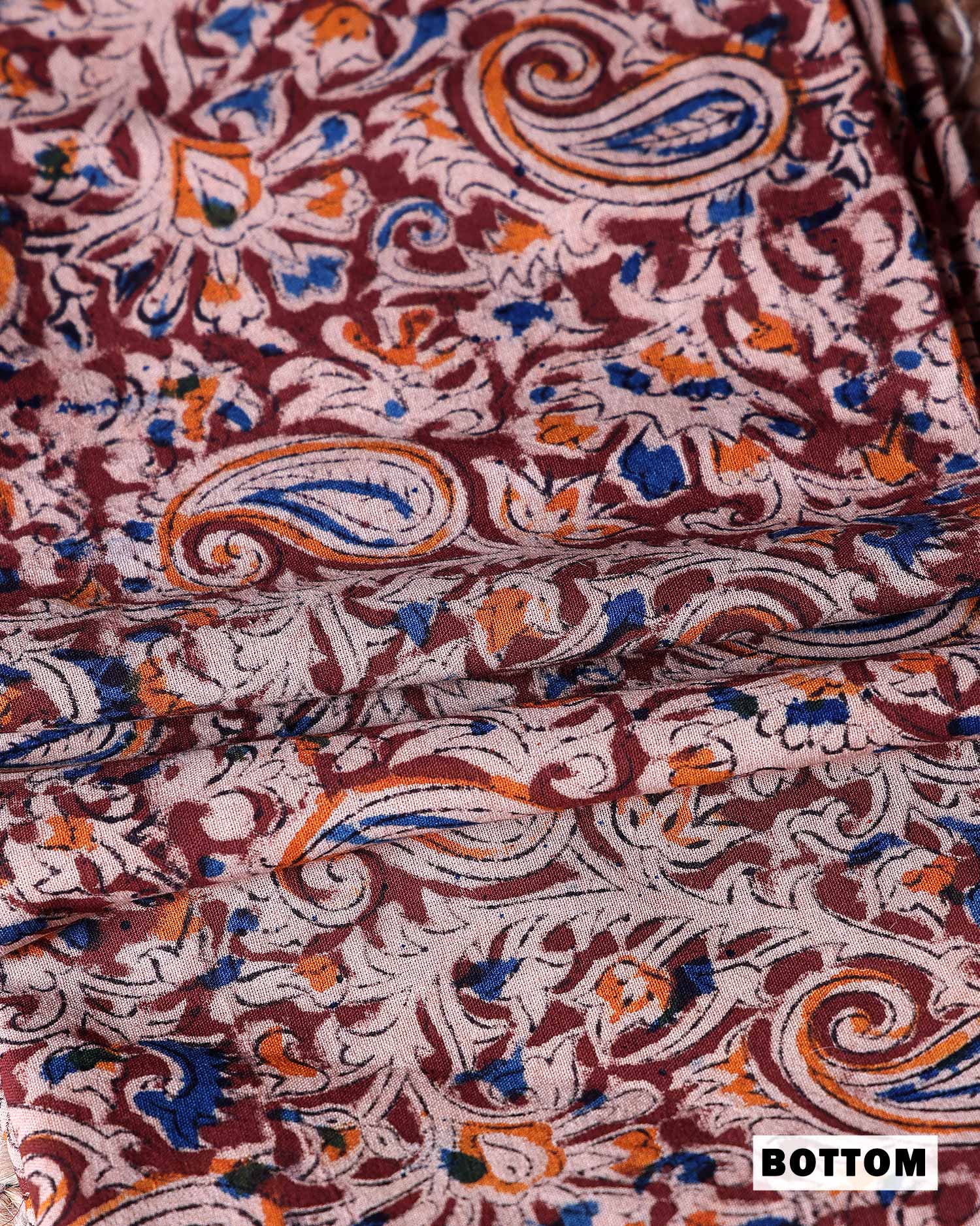 Women’s Unstitched Salwar Suit Material Set with Ethnic Elephant Motif Top 2.5 Mtr Traditional Kalamkari Inspired Printed Dupatta 2.25 Mtr and Coordinated Bottom 2 Mtr, Orange