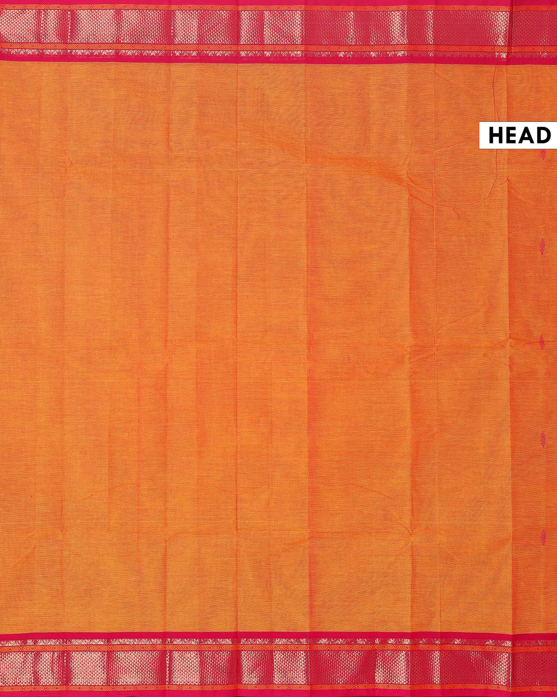 Traditional Chettinad Cotton Saree with Rich Zari Border and Fine Handloom Weave - Orange