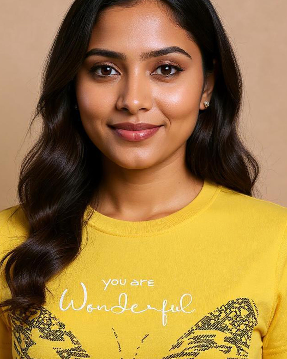 Women's Graphic Print T-Shirt - Yellow
