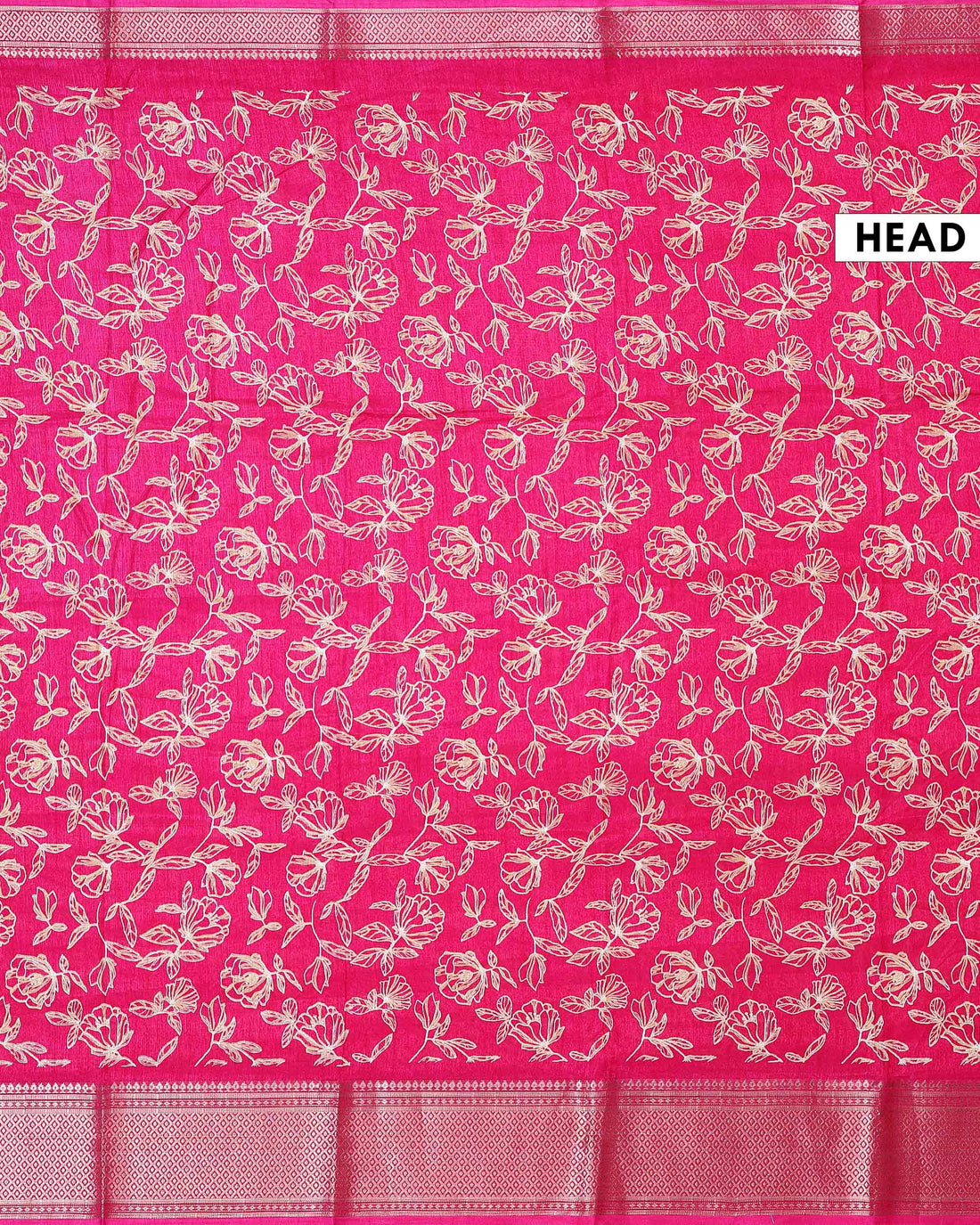 Elegant Dola Silk Saree with All-Over Floral Vine Weave and Intricately Woven Traditional Border - Pink