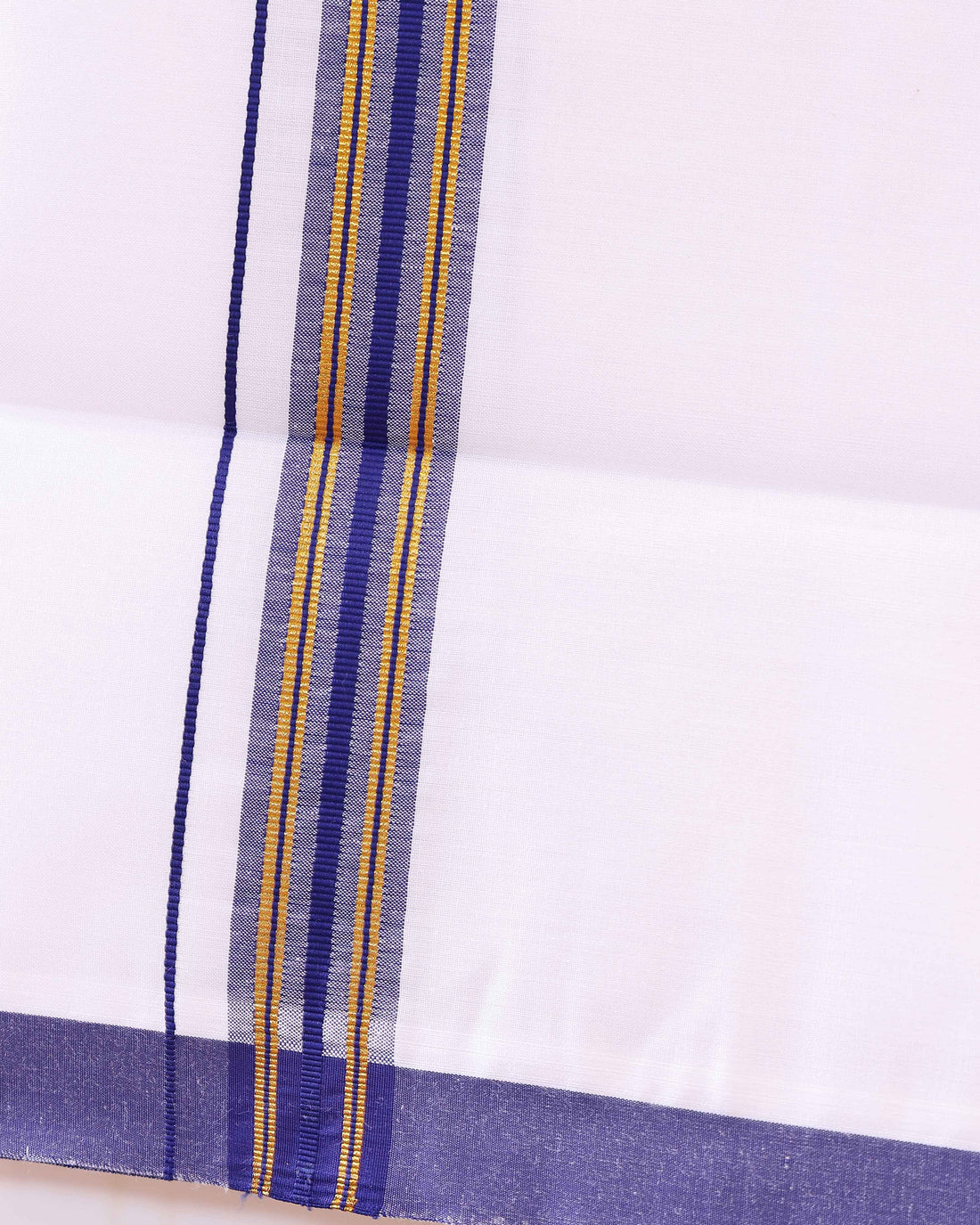 men-s-traditional-handloom-cotton-dhoti-with-gold-border-white-Dark Blue Border