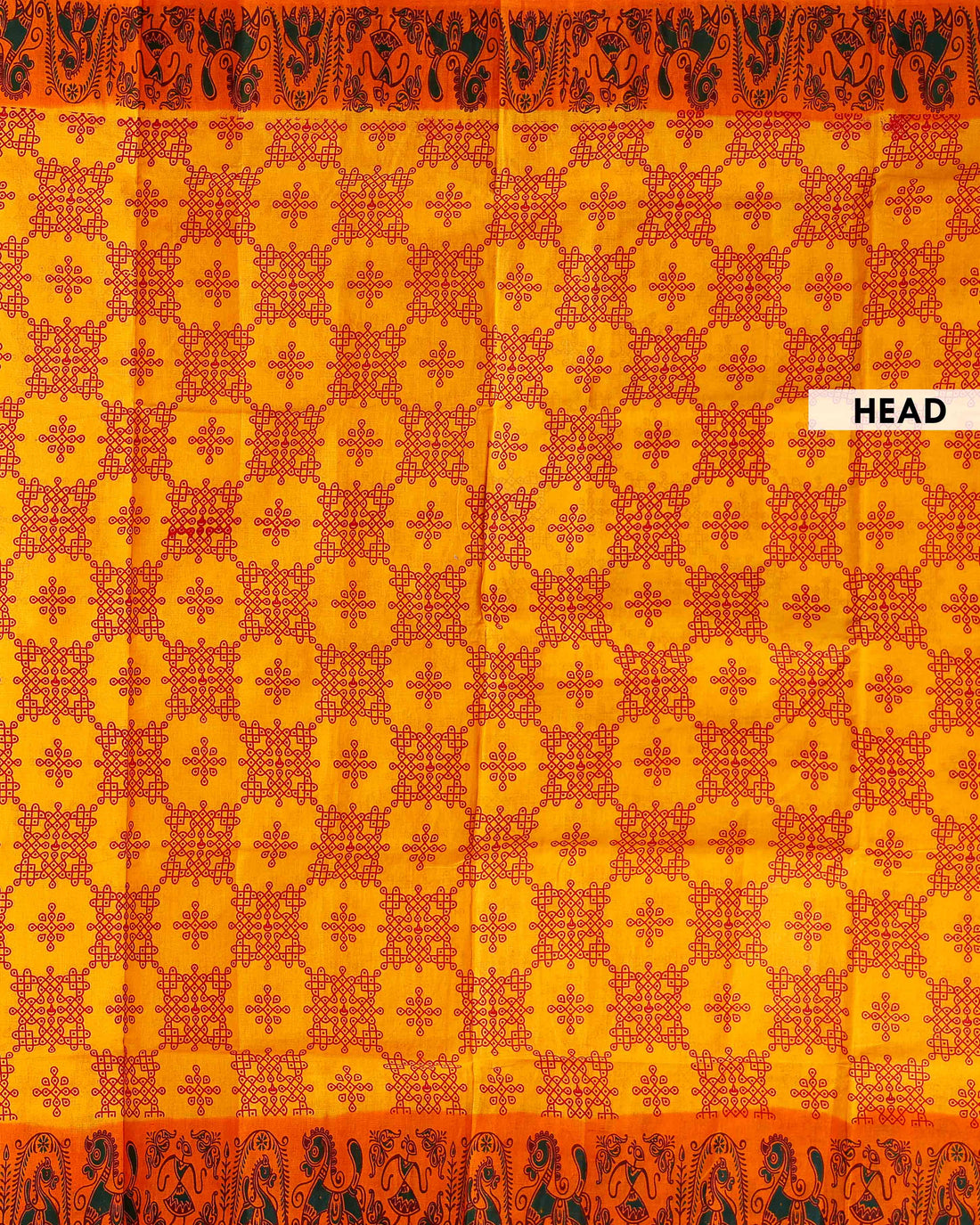 Elegant Sungudi Cotton Saree with Traditional Pattern Design - Yellow