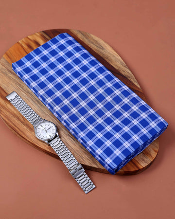 Nandu Brand Men's Premium Cotton Checked 2.20 Meter Stitched Lungi - Multi