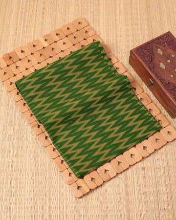 Traditional Women’s Cotton 1 Meter Blouse Material with Smooth Plain Floral Weave - Bottle Green