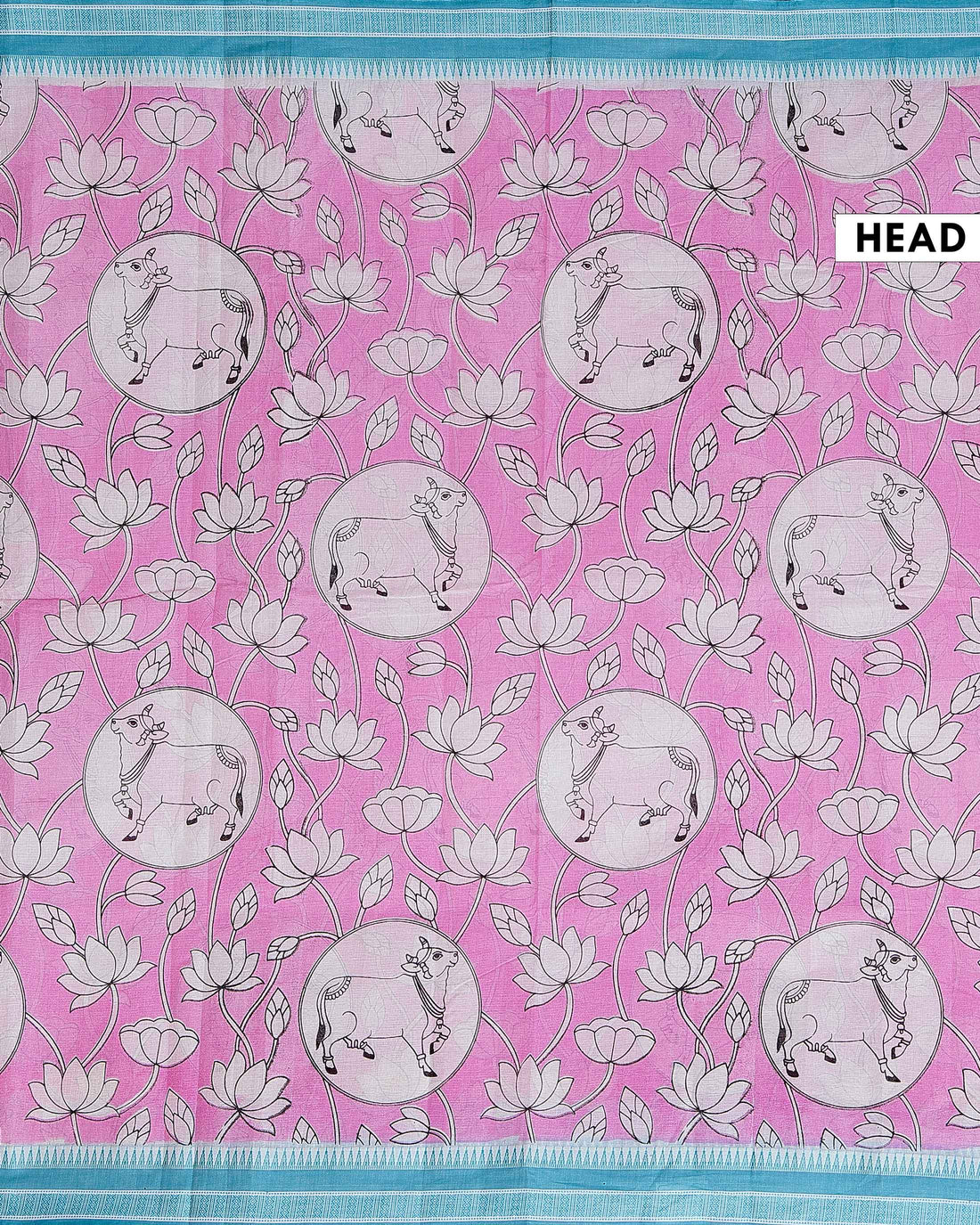 Elegant Mangalagiri Semi Chanderi Saree Intricate Floral and Animal Designs - Pink