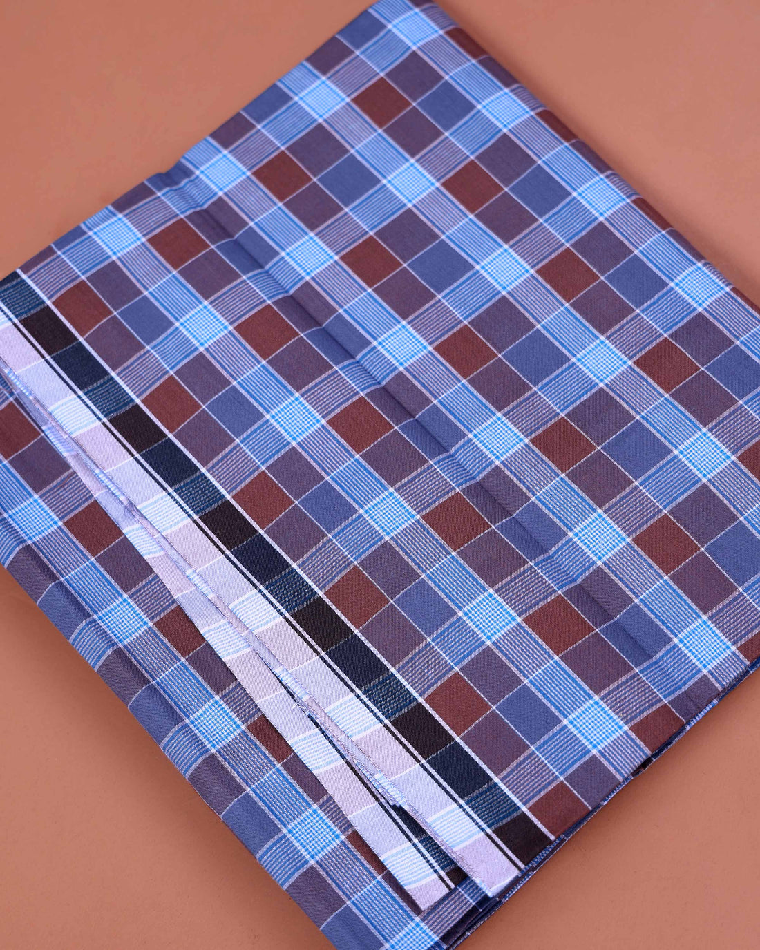 Nandu Brand Men's Premium Cotton Checked 2.20 Meter Stitched Lungi - Multi