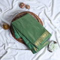 Banana Pith Saree With Elegant Gold Zari Border