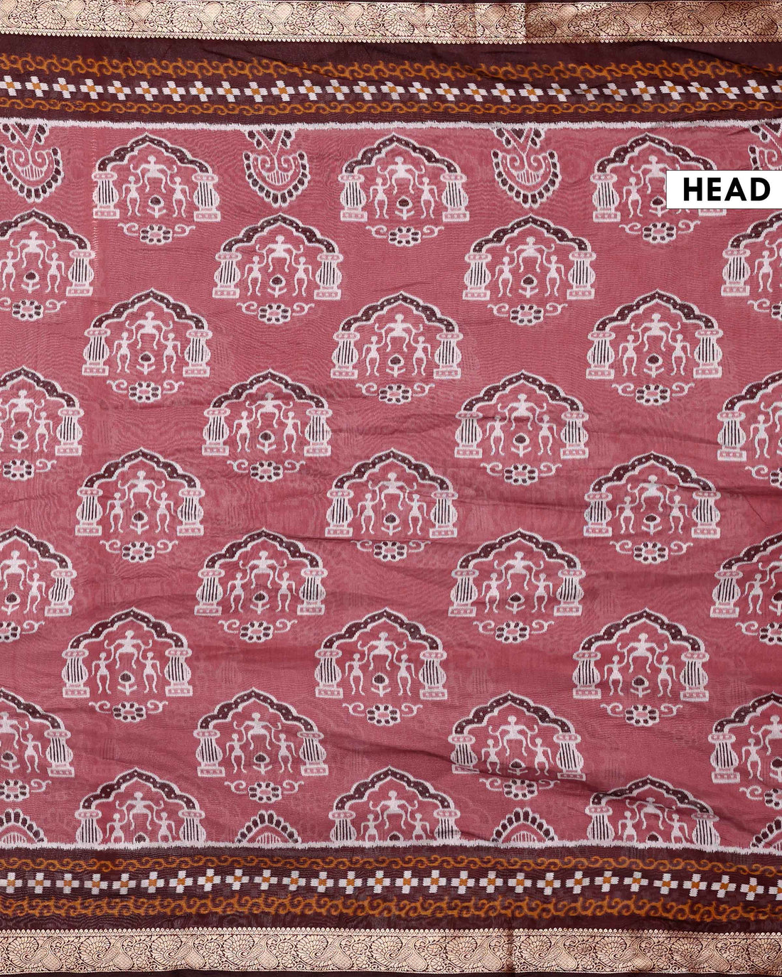 Elegant Semi Chanderi Saree with Traditional Floral Motifs and Zari Woven Contrast Border - Pink