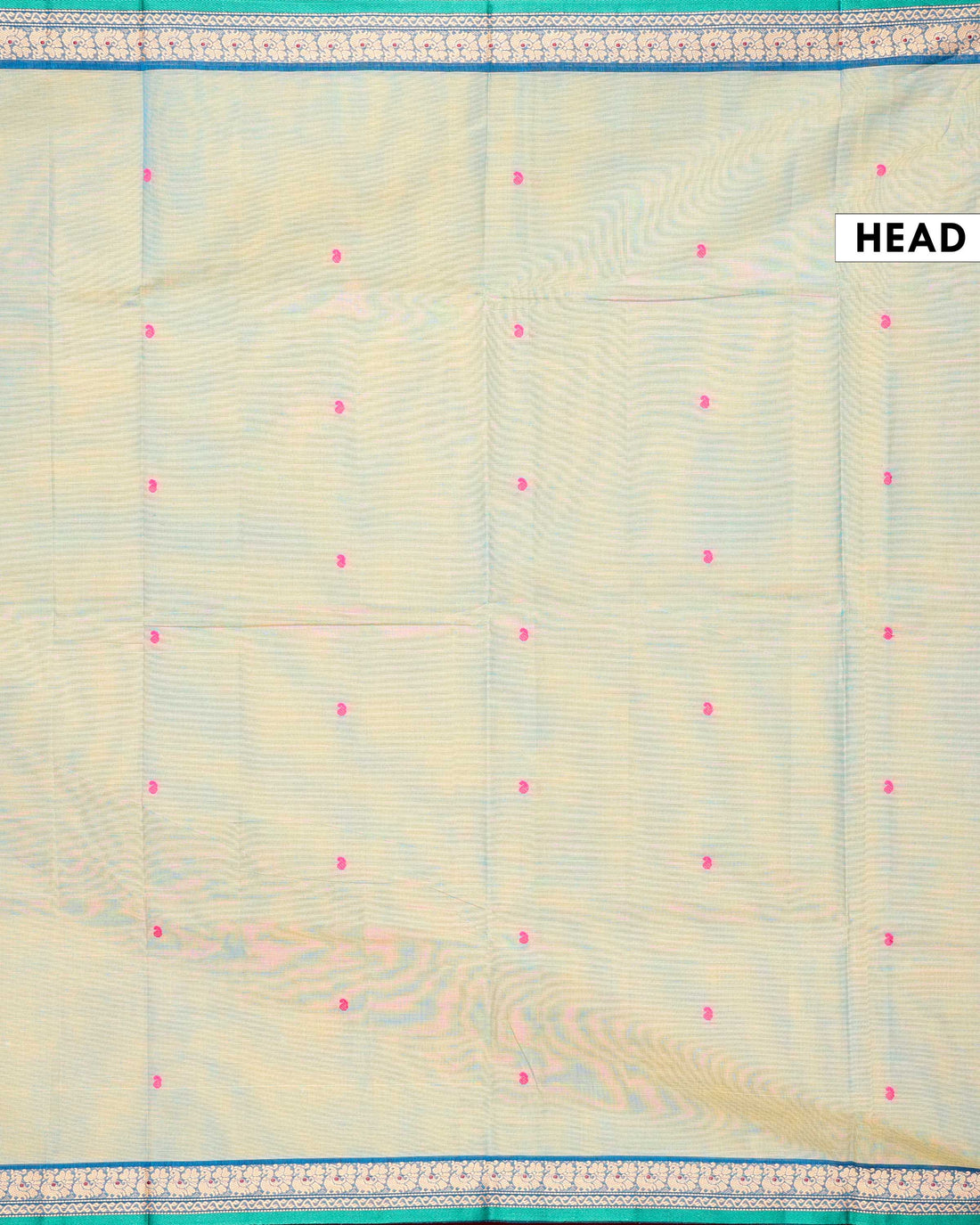 Classic Handloom Chettinad Cotton Saree with Plain Body Traditional Woven Contrast Border - Light Green