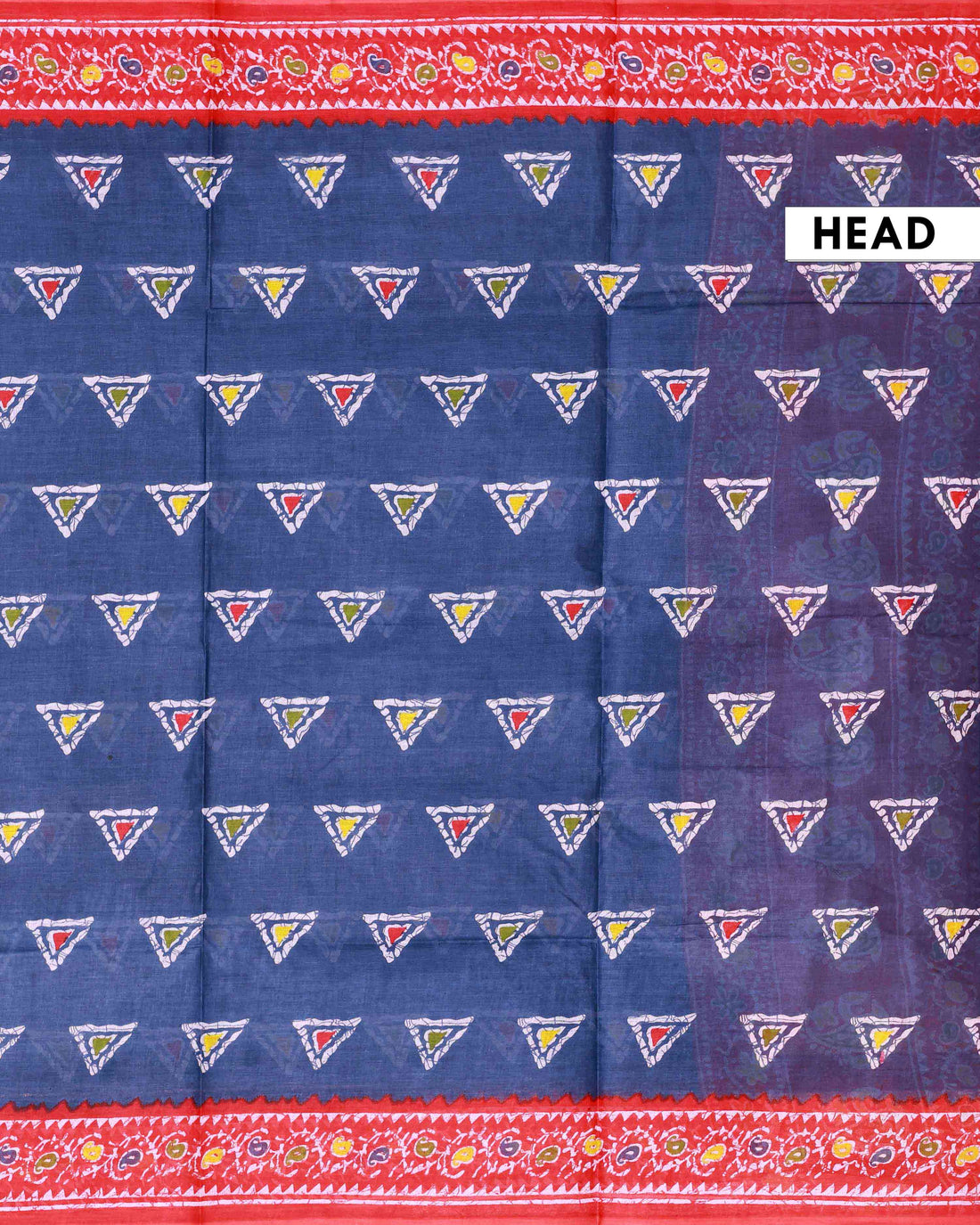 All-Over Floral Printed Voile Saree with Intricate Contrast Border – Blue