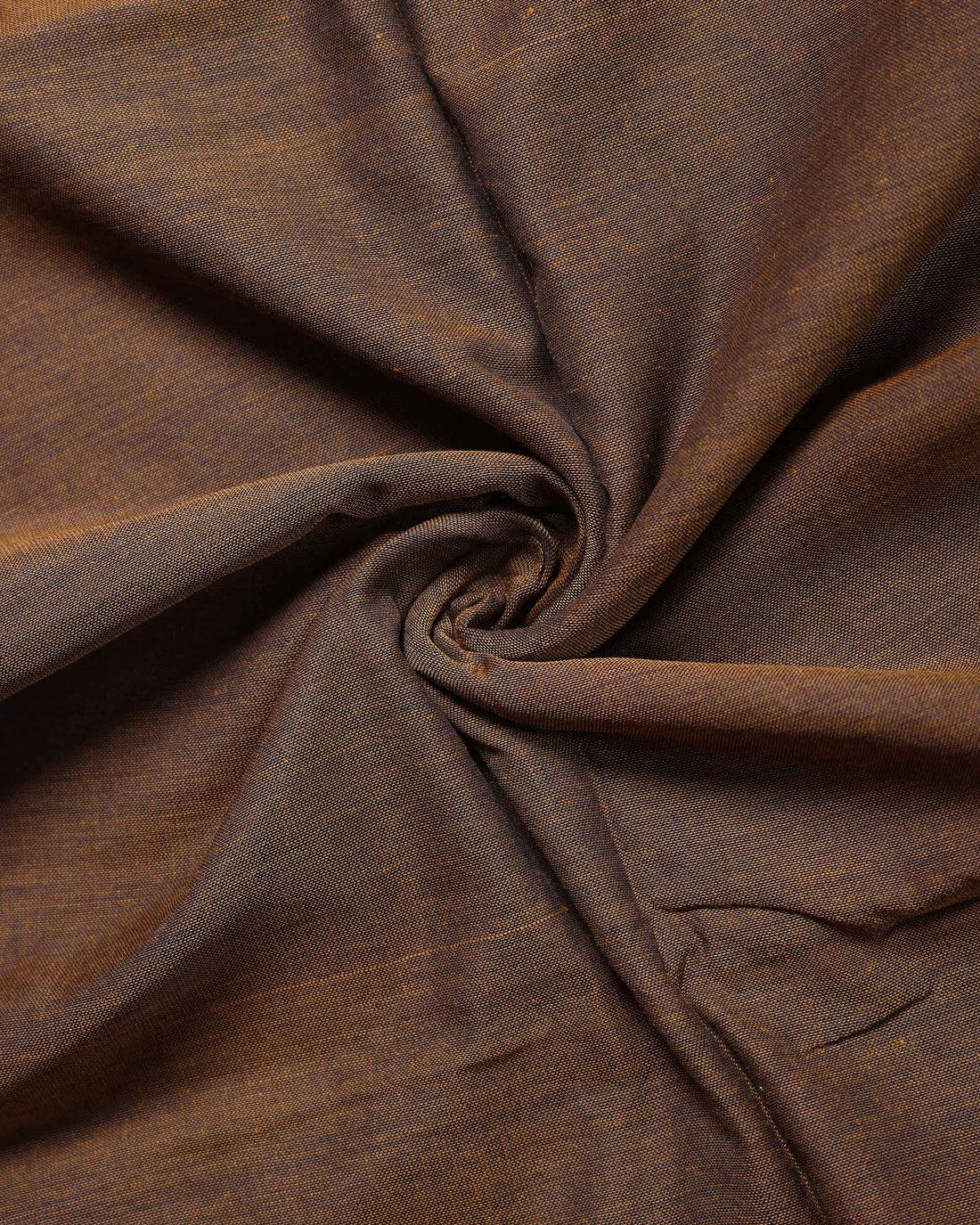 Handloom Khadi Cotton Saree with Woven Border and Contrast Printed Blouse Piece - Brown