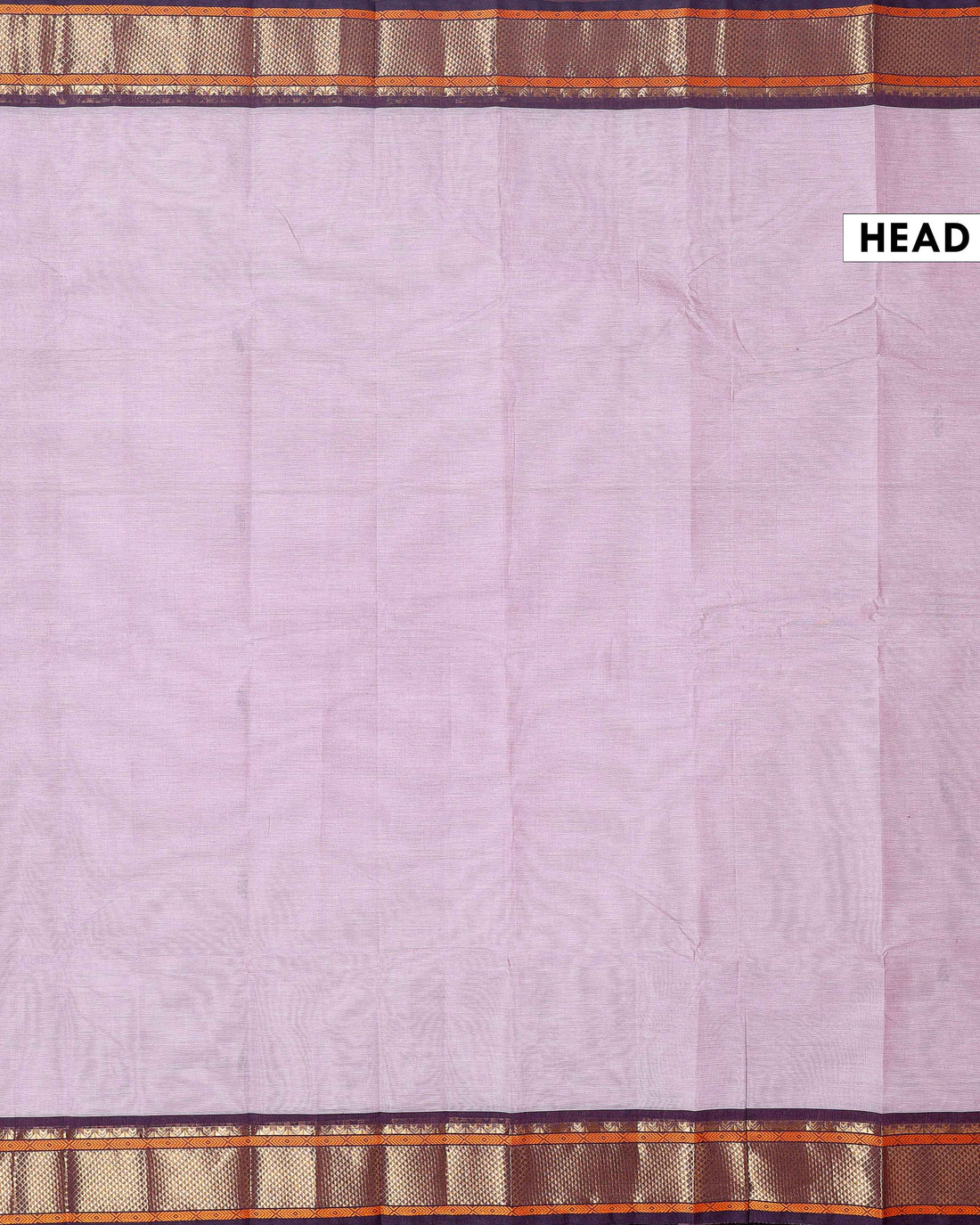 Traditional Chettinad Cotton Saree with Rich Zari Border and Fine Handloom Weave - Light  Lavender