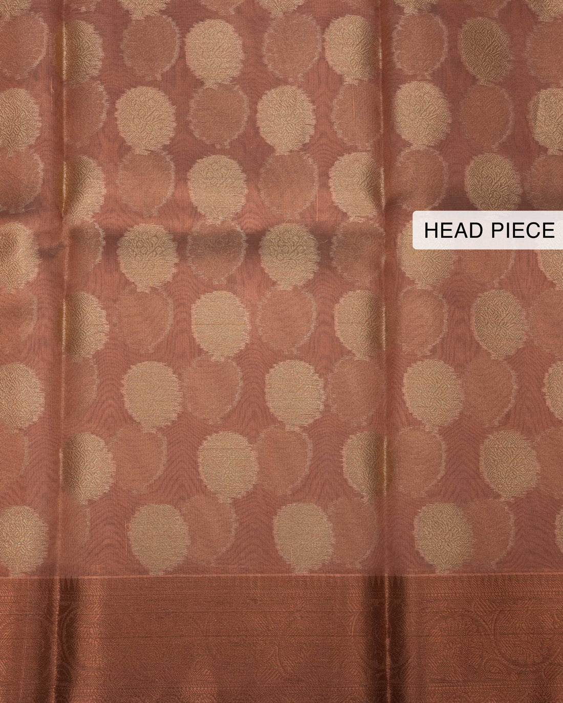 Ethnic Printed Design Tissue Saree - Copper