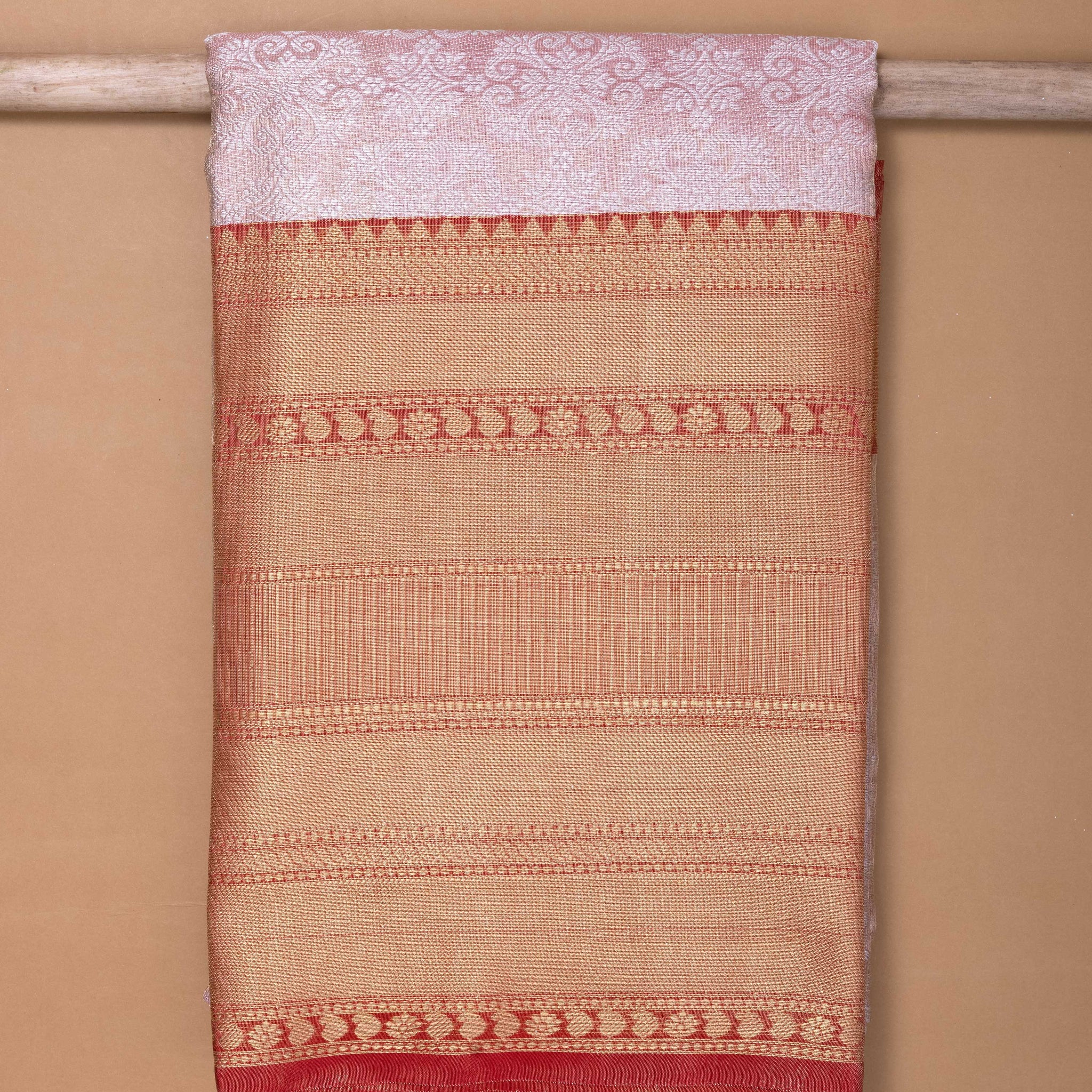 Ethnic Printed Design Tissue Saree - Pink