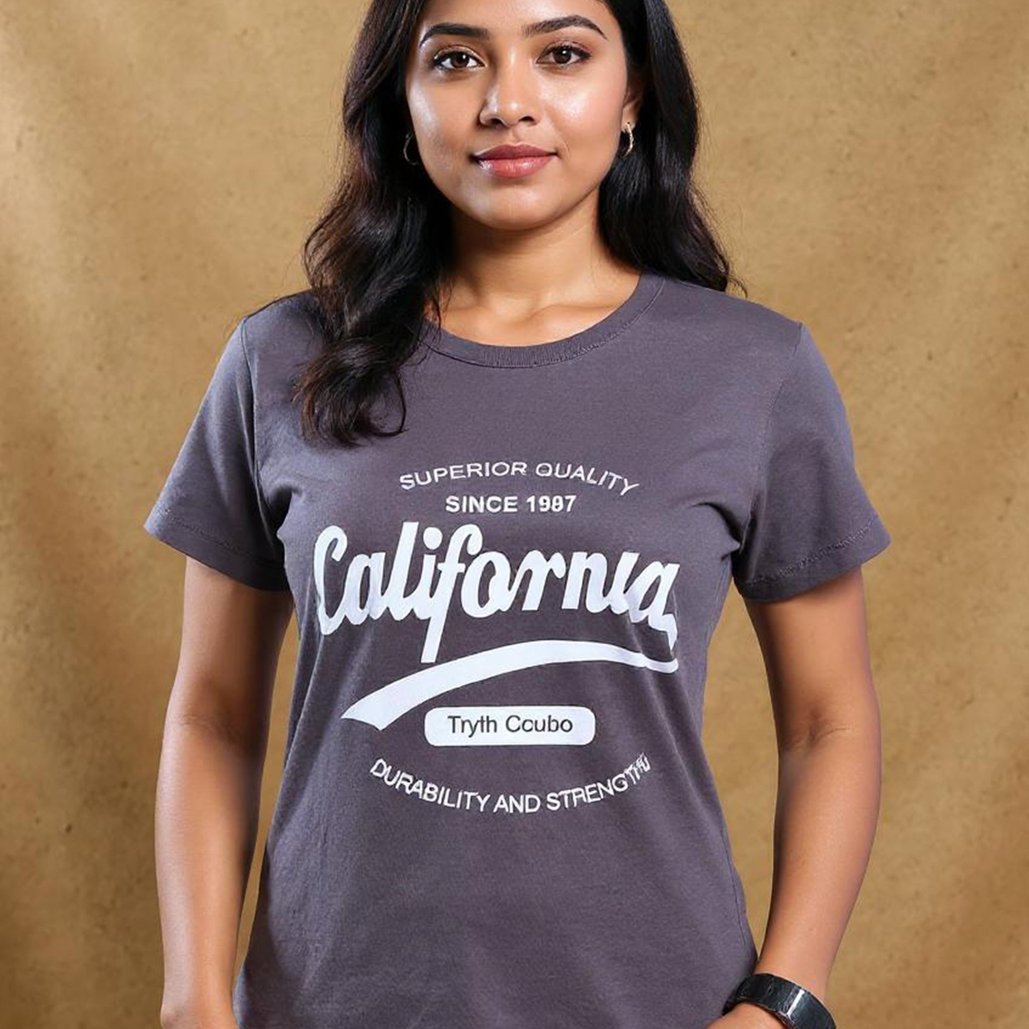 Women's Graphic Print T-Shirt - Grey