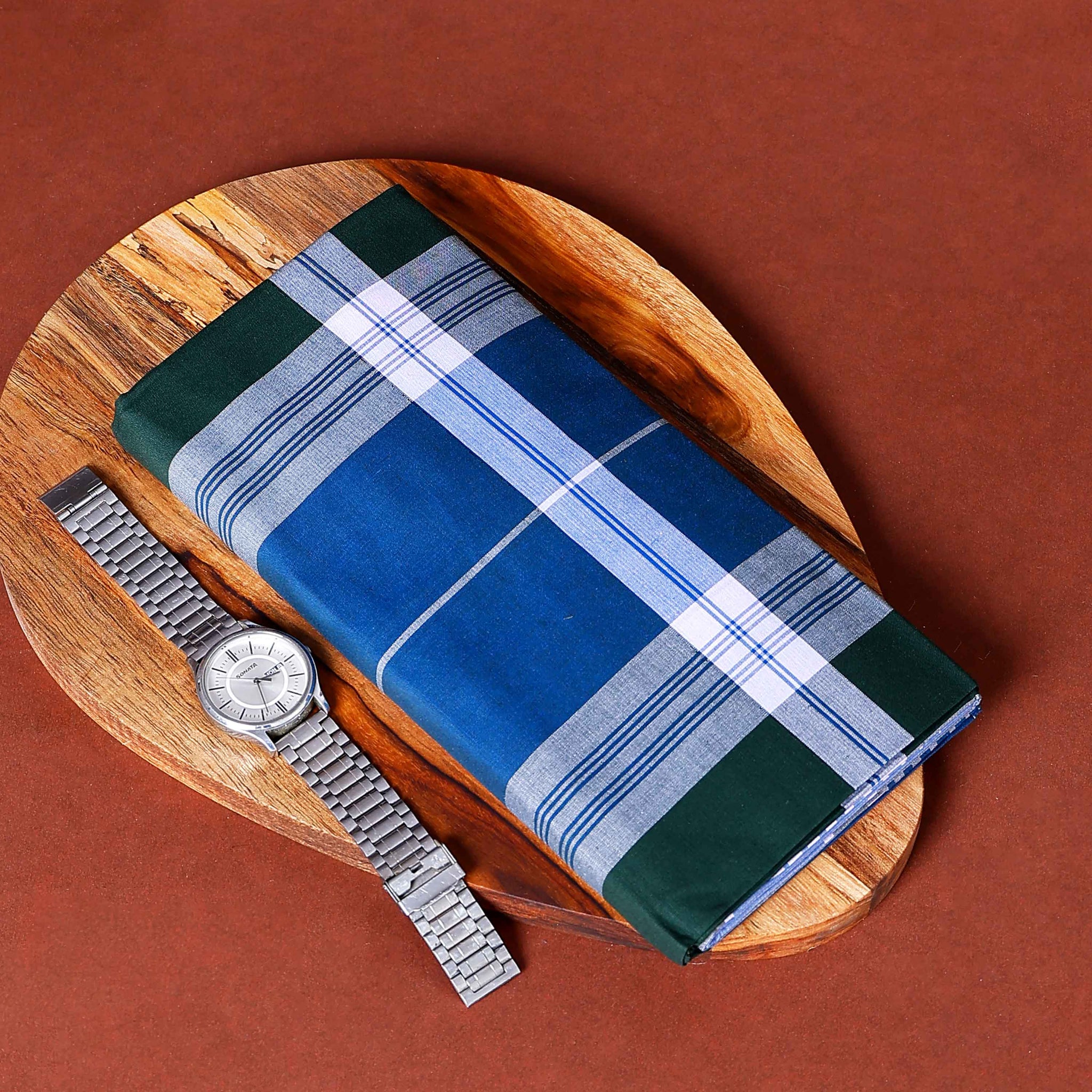 999 Brand Men's Premium Cotton Striped Lungi Stitched - Multi