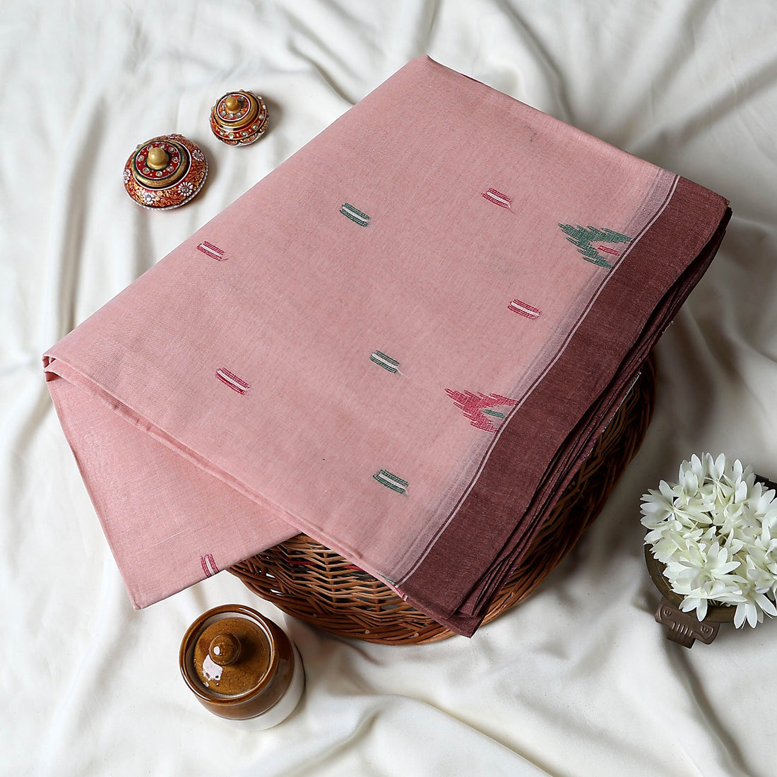 Bengal Cotton Saree For Women | Daily Office Wear Summer Collection | Jeyachandran - Full View