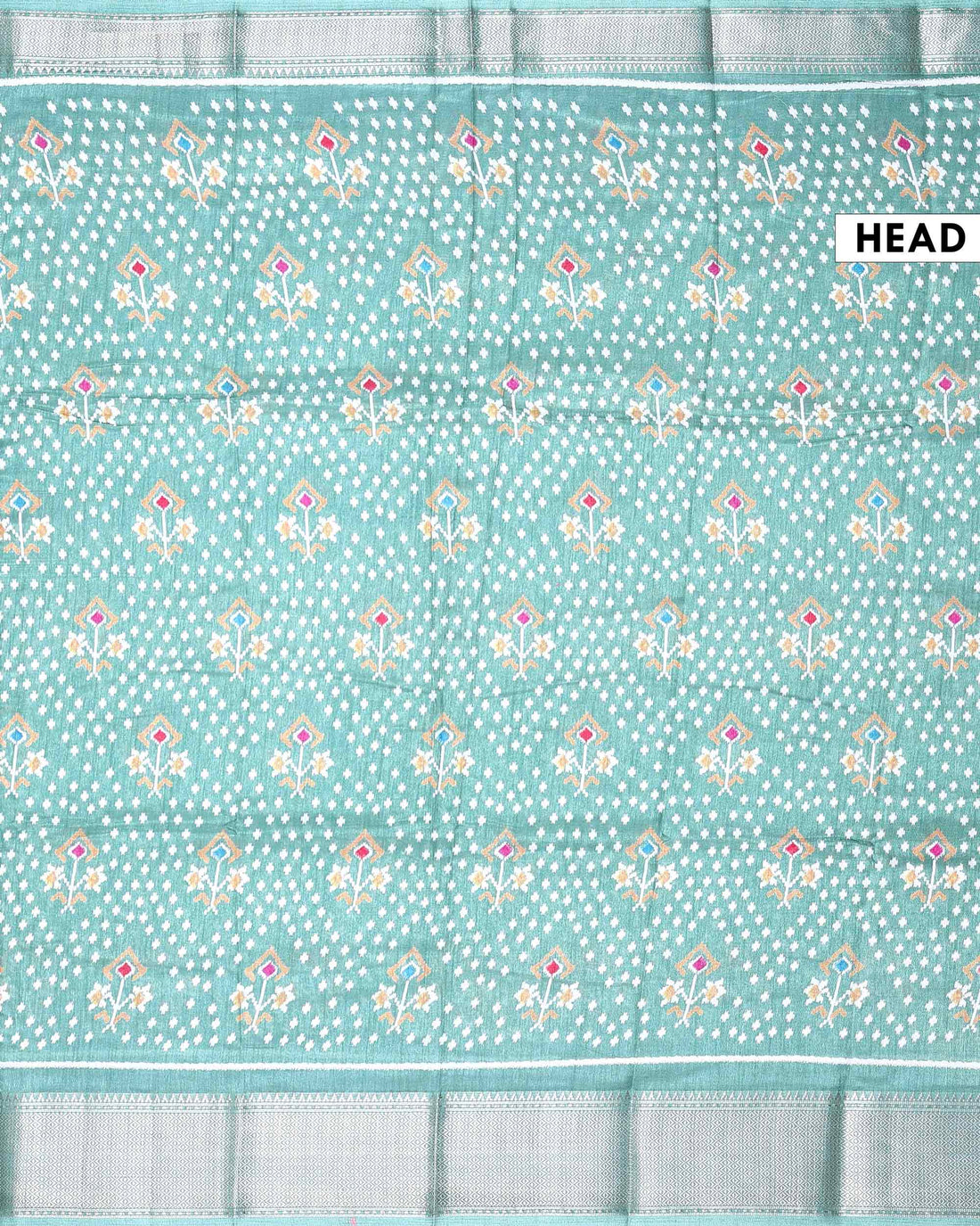 Elegant Dola Silk Saree with Pochampally Inspired Body and a Rich Zari Border - Green