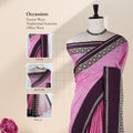Mangalagiri Cotton Saree With  Dark Purple Zari Border Designer Pallu And Running Blouse Piece For Festive And Office Wear