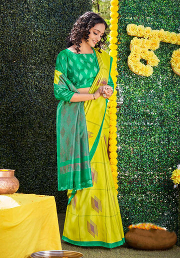 Yellow Color Uniform Saree - U27