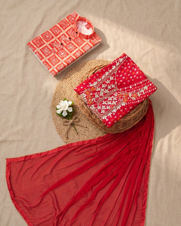 Rich Woven Salwar Fabric with Matching Kids Kurta Set for Mother Son