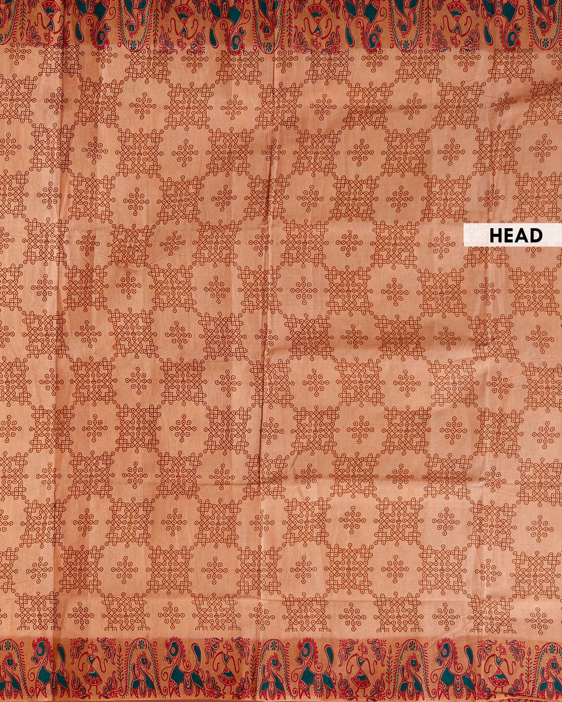 Elegant Sungudi Cotton Saree with Traditional Pattern Design - Sandal