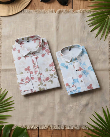 Charming Dad & Son Casual Matching Shirt Set – Trendy Look