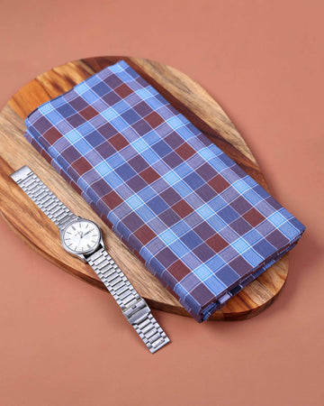 Nandu Brand Men's Premium Cotton Checked 2.20 Meter Stitched Lungi - Multi