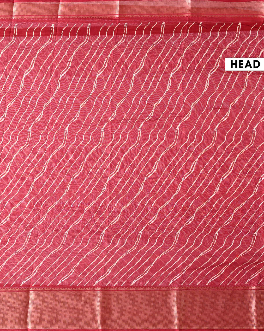 Elegant Dola Saree with Leheriya Inspired Print and Classic Zari Woven Border - Red