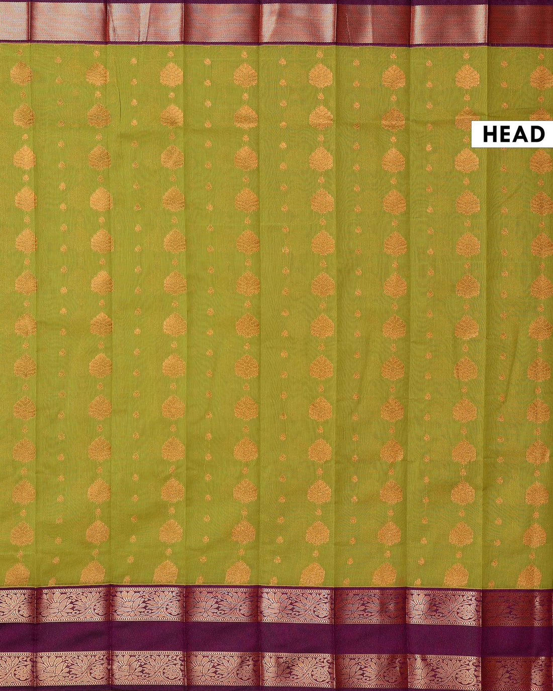 Elegant Elampillai Silk Cotton Saree with Intricate Zari Motifs and Elegant Contrast Border - Green