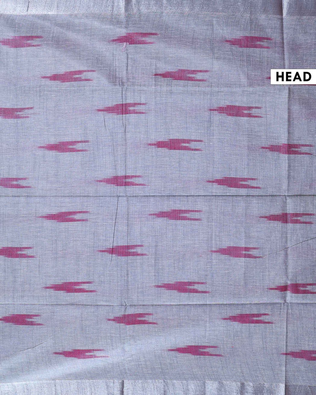 Elegant Linen Cotton Saree with Traditional Ikkat-Inspired Design - Grey -main